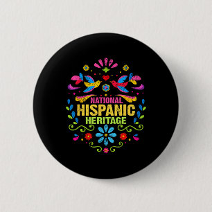 Hispanic Heritage Month All Countries Heart Hands  6 Cm Round Badge