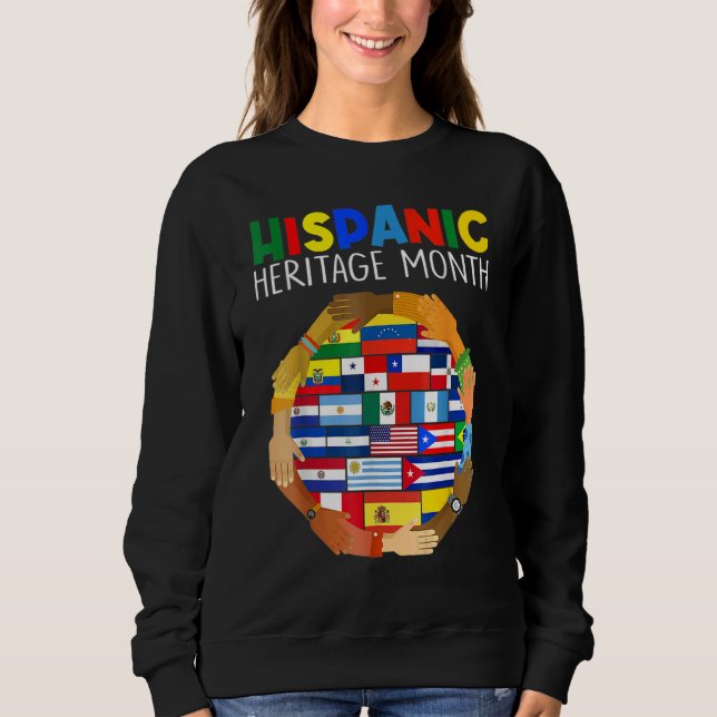 Hispanic Heritage Month All Countries Heart Hands Sweatshirt (Front)