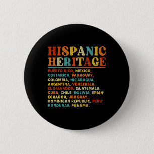 Hispanic Heritage Month All Latin Countries Latino 6 Cm Round Badge
