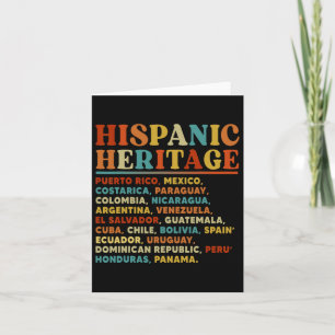 Hispanic Heritage Month All Latin Countries Latino Card