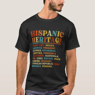 Hispanic Heritage Month All Latin Countries Latino T-Shirt