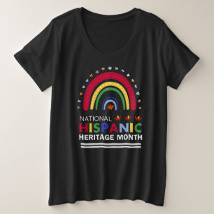  Hispanic Heritage Month Boho Rainbow and Flags   Plus Size T-Shirt