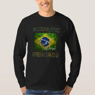 Hispanic Heritage Month Brazil Flag Latino Brazili T-Shirt