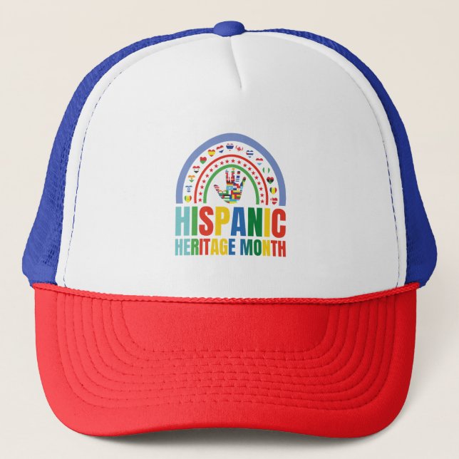 Hispanic Heritage Month Celebration Apparel. Trucker Hat (Front)