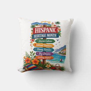 Hispanic Heritage Month Coastal Celebration Cushion