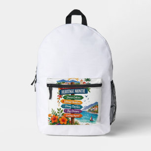 Hispanic Heritage Month Coastal Celebration Printed Backpack