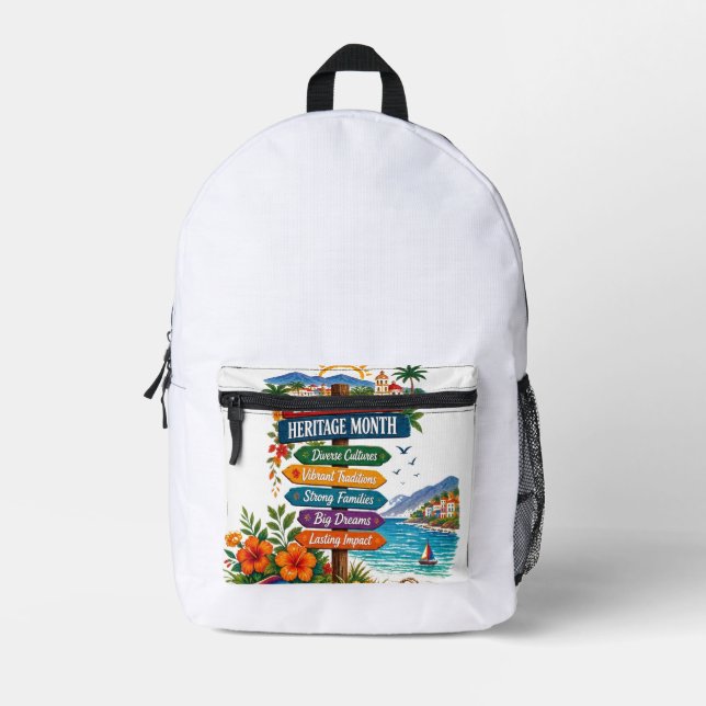 Hispanic Heritage Month Coastal Celebration  Printed Backpack (Front)