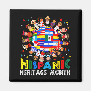 Hispanic Heritage Month Earth Childs Latin Flag Bo Magnet