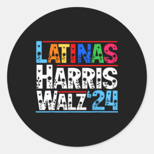 Hispanic Heritage Month Floral Latinas For Harris Classic Round Sticker