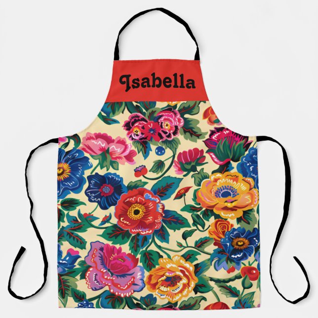 Hispanic Heritage Month Flowers Apron (Front)