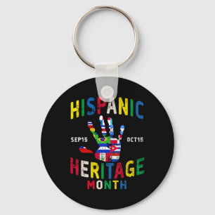Hispanic Heritage Month Handprint Latino Countries Key Ring