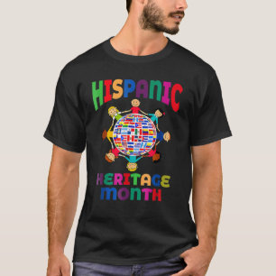 Hispanic Heritage Month Hands Heart Flags Men Wome T-Shirt