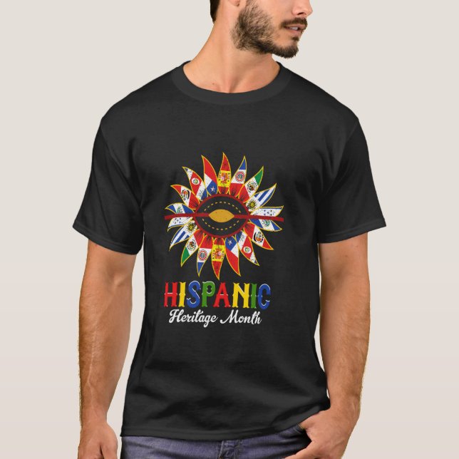 Hispanic Heritage Month, Hispanic Countries Flags  T-Shirt (Front)