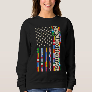 Hispanic Heritage Month Latino All Countries Flags Sweatshirt