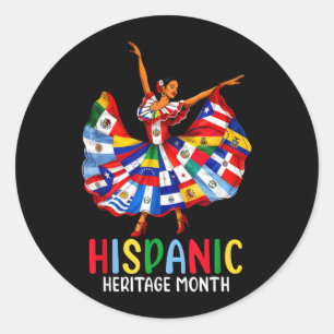 Hispanic Heritage Month Latino Countries Flag Classic Round Sticker