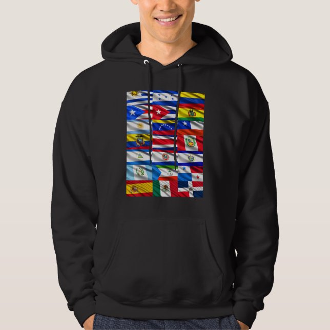 Hispanic Heritage Month Latino Countries Flag Hoodie (Front)