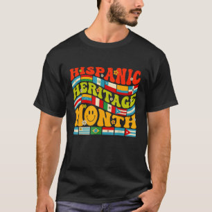 Hispanic Heritage Month Latino Countries Flag Retr T-Shirt