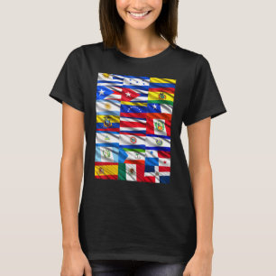 Hispanic Heritage Month Latino Countries Flag T-Shirt