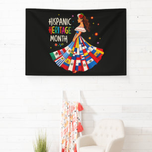 Hispanic Heritage Month Latino Countries Flags Banner