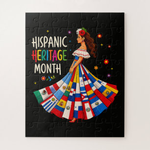 Hispanic Heritage Month Latino Countries Flags Jigsaw Puzzle
