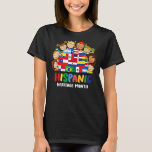 Hispanic Heritage Month Latino Countries Flags Kid T-Shirt