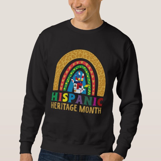 Hispanic Heritage Month Latino Countries Flags Sun Sweatshirt (Front)