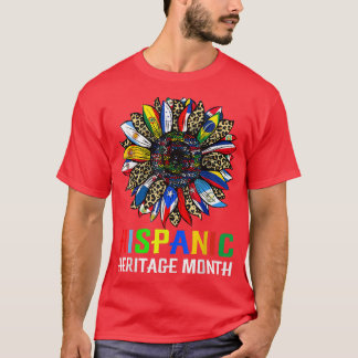 Hispanic Heritage Month Latino Countries Flags Sun T-Shirt