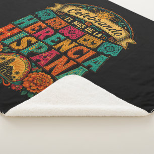 Hispanic Heritage Month Latino Culture Celebration Sherpa Blanket