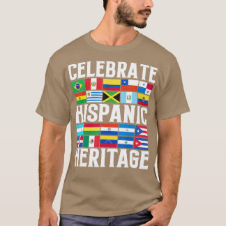 Hispanic Heritage Month Latino Flag all Countries  T-Shirt
