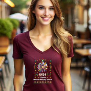  Hispanic Heritage Month Latino Flags sunflower De T-Shirt