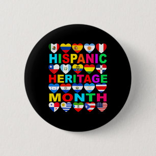 Hispanic Heritage Month National Latino Countries 6 Cm Round Badge