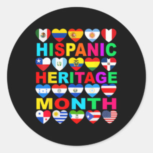 Hispanic Heritage Month National Latino Countries  Classic Round Sticker