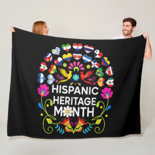 Hispanic Heritage Month National Latino Countries Fleece Blanket