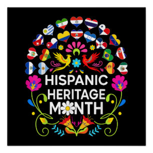 Hispanic Heritage Month National Latino Countries Poster