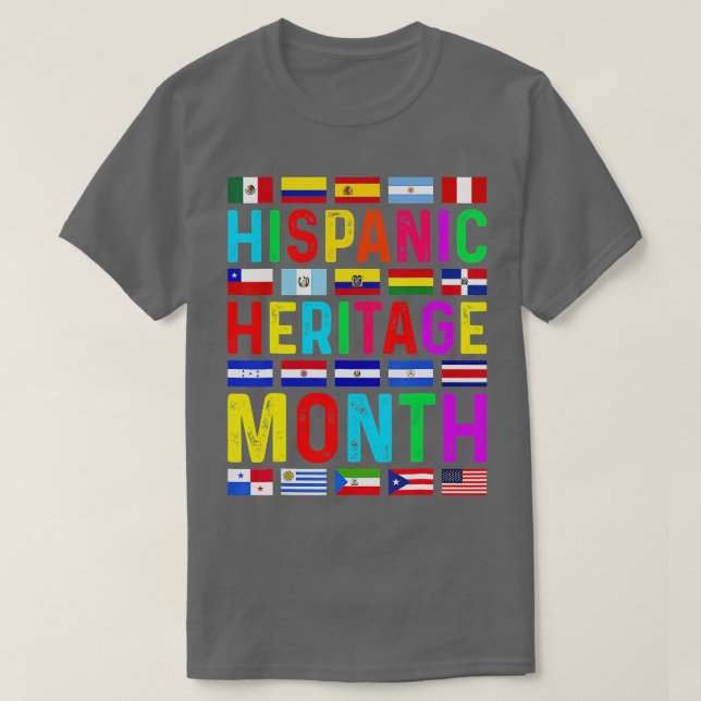 Hispanic Heritage Month National Latino Countries  T-Shirt (Design Front)