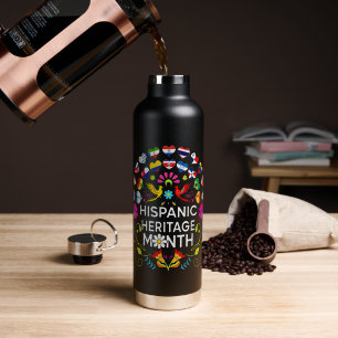 Hispanic Heritage Month National Latino Countries Water Bottle