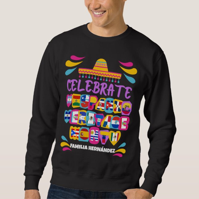 HISPANIC HERITAGE MONTH Personalised Family Sweatshirt (Front)