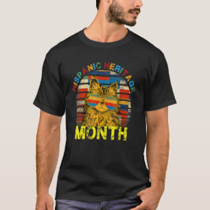 Hispanic Heritage Month Proud Latino Cute Cat Mum T-Shirt