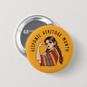 Hispanic Heritage Month Sarape 6 Cm Round Badge