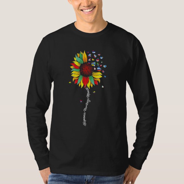 Hispanic Heritage Month Sunflower   All Countries  T-Shirt (Front)