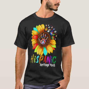 Hispanic Heritage Month Sunflower Flags Men Women T-Shirt