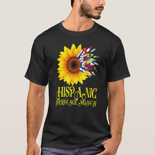 Hispanic Heritage Month Sunflower Hispanic Latino  T-Shirt (Front)
