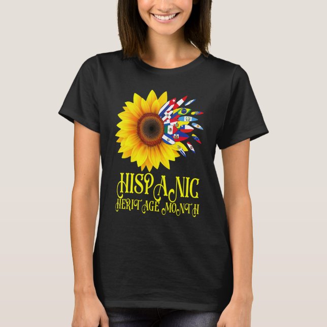 Hispanic Heritage Month Sunflower Hispanic Latino  T-Shirt (Front)