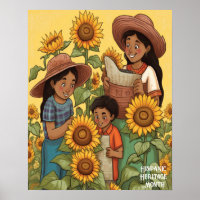 Hispanic Heritage Month Sunflowers Family Mum Boy