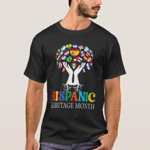 Hispanic Heritage Month Tree Roots Hearts All Coun T-Shirt
