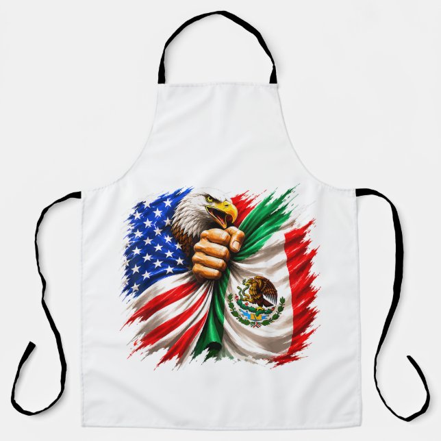 Hispanic Heritage Month USA Mexico Flag Apron (Front)