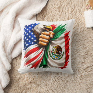 Hispanic Heritage Month USA Mexico Flag Cushion