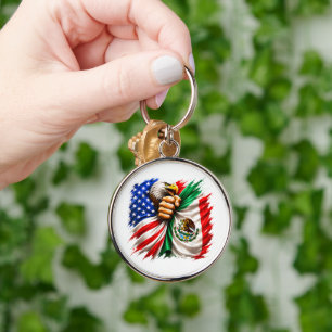 Hispanic Heritage Month USA Mexico Flag Key Ring
