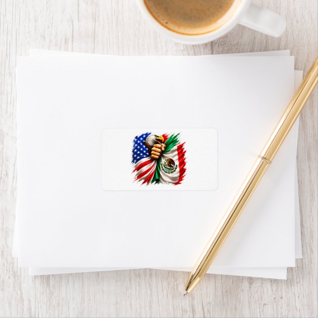 Hispanic Heritage Month USA Mexico Flag Label (Insitu)