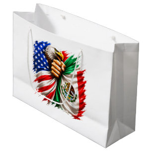 Hispanic Heritage Month USA Mexico Flag Large Gift Bag